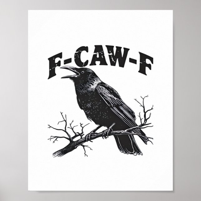 Gothic Crow Humor F-Caw-F Lustig Essential Poster (Vorne)