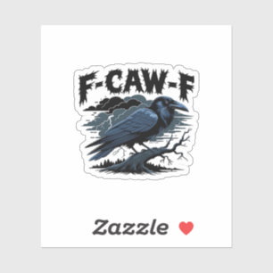 Gothic Crow Lustiger Humor F-Caw-F Essential Minim Aufkleber