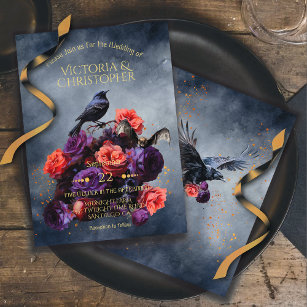 Gothic Crow Vampire Fledermaus Dunkelmoody Hochzei Einladung