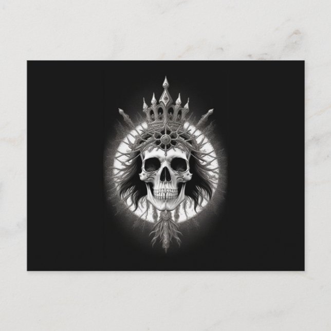 Gothic Crowned Skull Postkarte (Vorderseite)