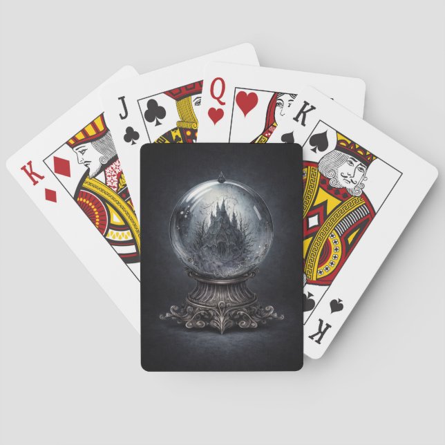 Gothic Crystal Ball Art – Dark Fantasy Haunted  Spielkarten (Rückseite)