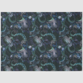 Gothic Cthulhu Türkis Tentacle mit Blume Seidenpapier