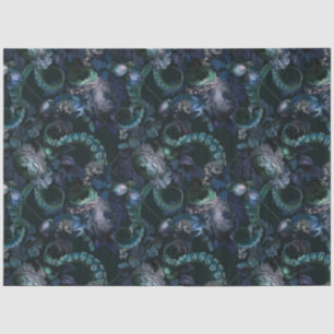 Gothic Cthulhu Türkis Tentacle mit Blume Seidenpapier