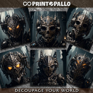 Gothic-Cyberpunk-Dämonen-Gesichtsmasken Seidenpapier