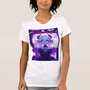 Gothic Cyberpunk Demon Fantasy Anime Girl T-Shirt