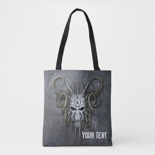 Gothic Cyborg Skull Custom Tasche (Vorderseite)