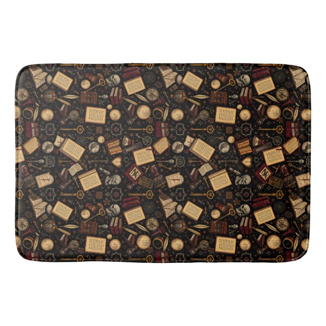 Gothic Dark Academia Bath Mat - Mysterium & Refin Badematte (Vorderseite)