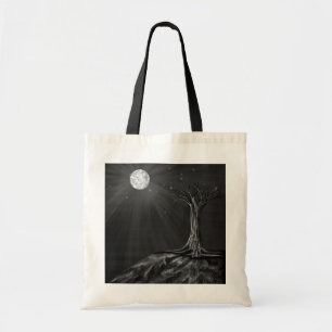 Gothic Dark Academia Mondlicht-Baum-Kohlekunst-Tas Tragetasche