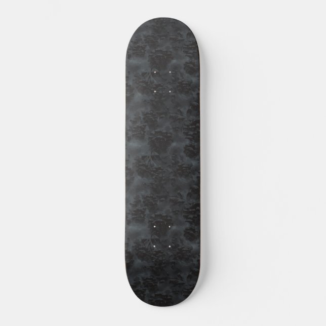 Gothic Dark Ashen Floral Bloom Skateboard (Vorderseite)