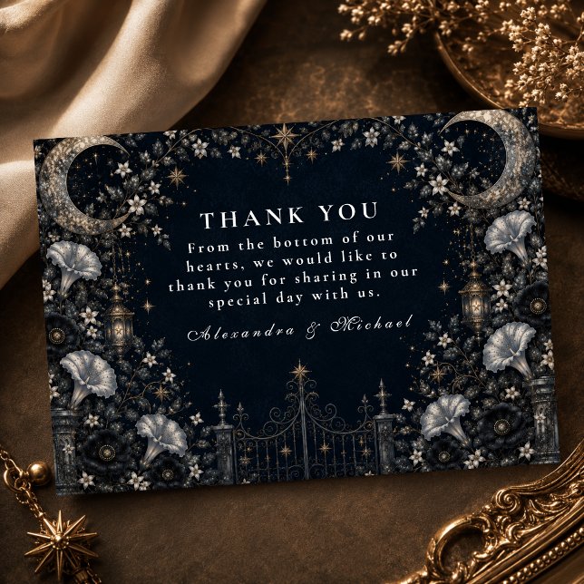Gothic Dark Celestial Hochzeit Dankeskarte (Von Creator hochgeladen)
