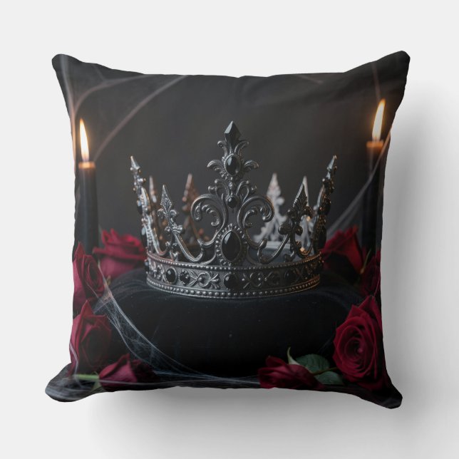Gothic Dark Fantasy Kronen Kissen (Vorderseite)