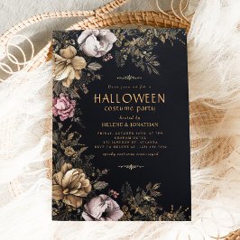 Gothic Dark Floral Adult Halloween-Party Einladung