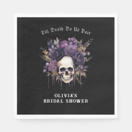 Gothic Dark Florals Skull Brautparty Napkins Serviette