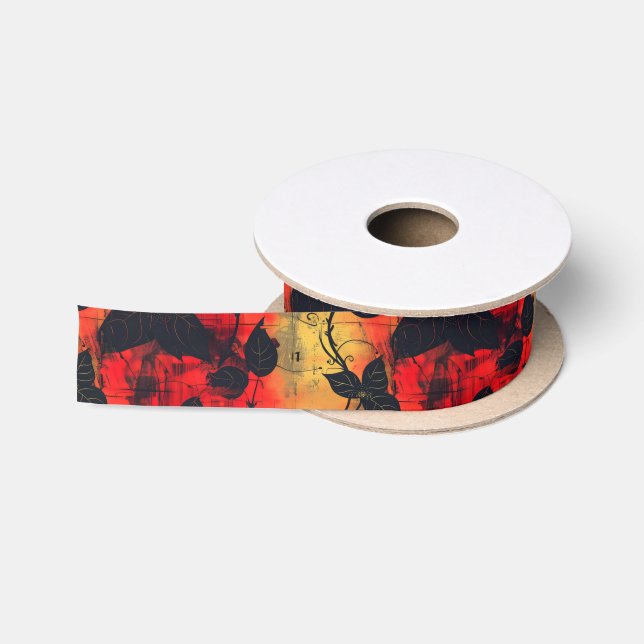 Gothic Dark Gefühl Black Yellow Red Satinband (Spule)