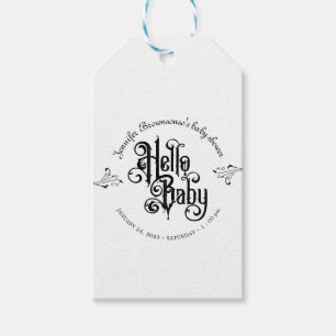 Gothic Dark Hallo Danke Baby Shower Geschenkanhänger