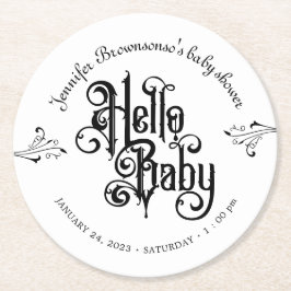 Gothic Dark Hello Baby  Runder Pappuntersetzer