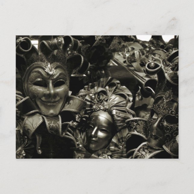 Gothic Dark Masquerade Masken Black Postkarte (Vorderseite)