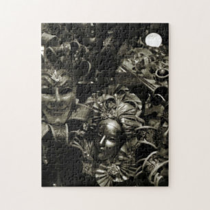 Gothic Dark Masquerade Masken Schwarz und Weiß