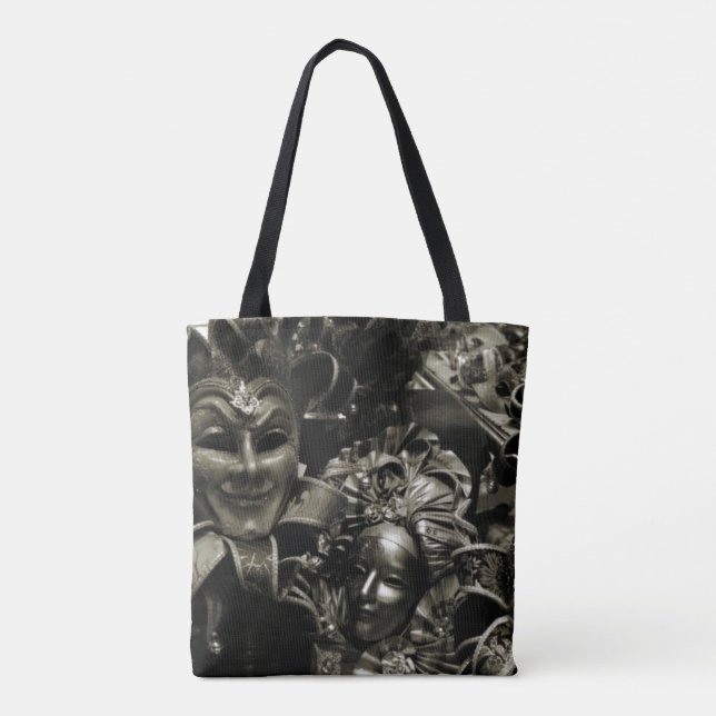Gothic Dark Masquerade Masks Black and White Tasche (Rückseite)
