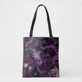 Gothic Dark Pink Tentacle With Flowers  Tasche
