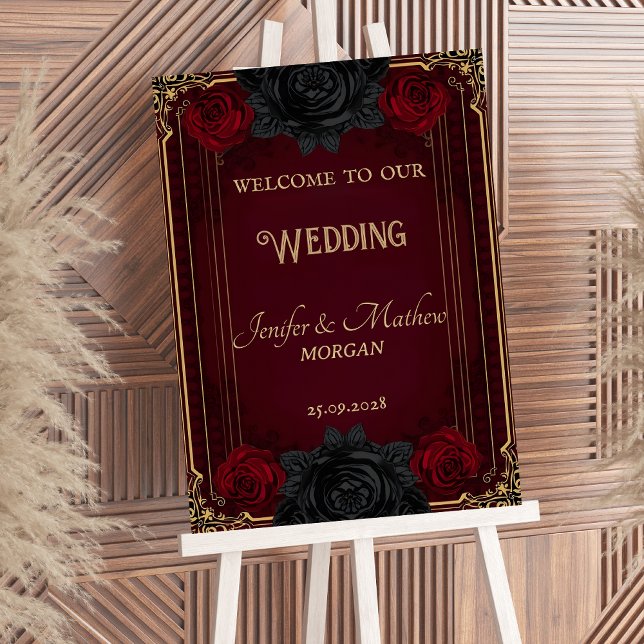 Gothic Dark Romance Elegant Welcome Sign Poster (Von Creator hochgeladen)
