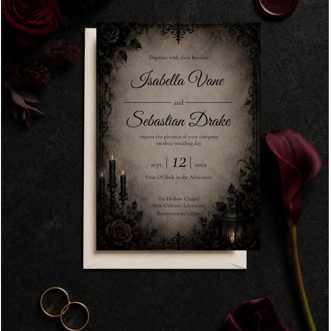 Gothic Dark Romance Hochzeit Einladung (Von Creator hochgeladen)