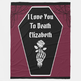 Gothic Dark Romance I Liebe You to Death Skelett Fleecedecke