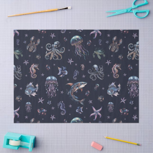 Gothic Dark Underwater World Seidenpapier (Basteln)