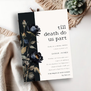 Gothic Dark Watercolor Black Rose Brautparty Einladung