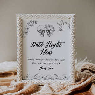 Gothic Date Night Ideas signieren Brautparty Poster