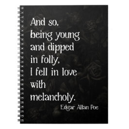 Gothic Dead Rose und Poe Quote Notizblock