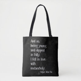 Gothic Dead Rose und Poe Quote Tasche