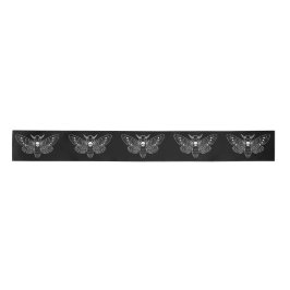 Gothic Death Head Hawk Moth Black and White Satinband