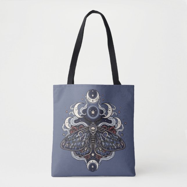 Gothic Death Moth und Mondphasen Tasche (Vorderseite)