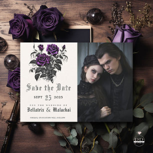 Gothic Deep Amethyst Lila Rose Ihr Foto Save The Date