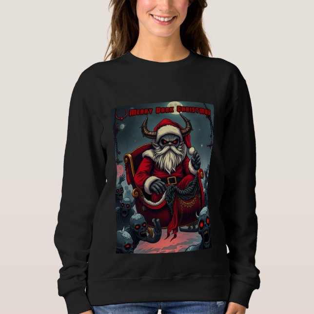Gothic Demon Santa Merry Dark Christmas Sweatshirt (Vorderseite)