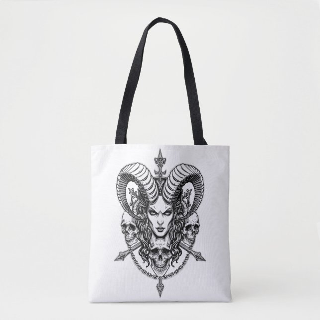 Gothic Demonic Queen Skull Art  Tasche (Vorderseite)