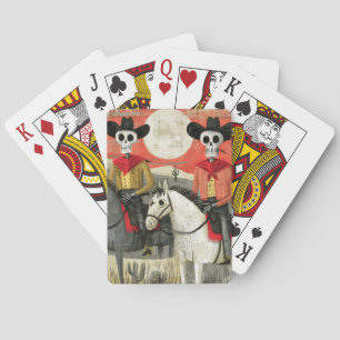 Gothic Desert Mond Skelett Cowboys Spielkarten