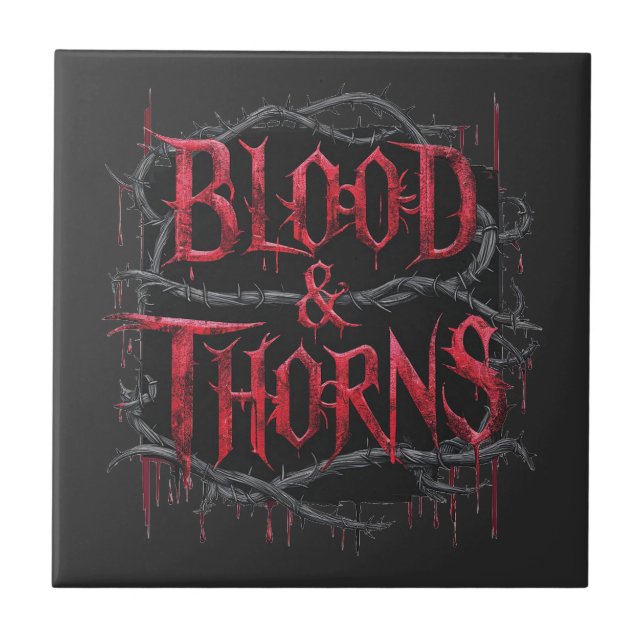 Gothic Design Blood & Thorns - Dunkel und Edgy Fliese (Vorderseite)