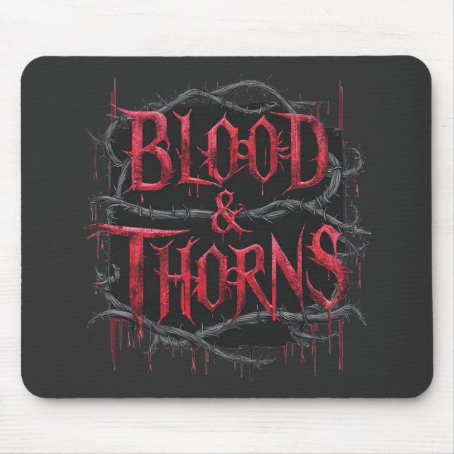 Gothic Design Blood & Thorns - Dunkel und Edgy Mousepad (Vorne)