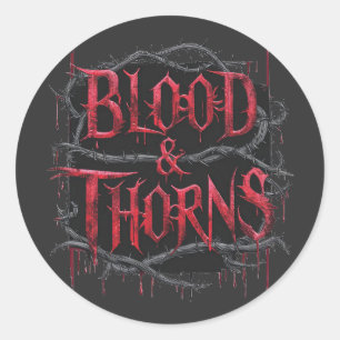 Gothic Design Blood & Thorns - Dunkel und Edgy Runder Aufkleber