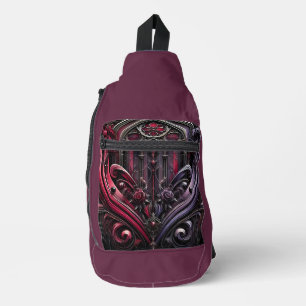 Gothic Design Sling Backpack Crossbody Bag