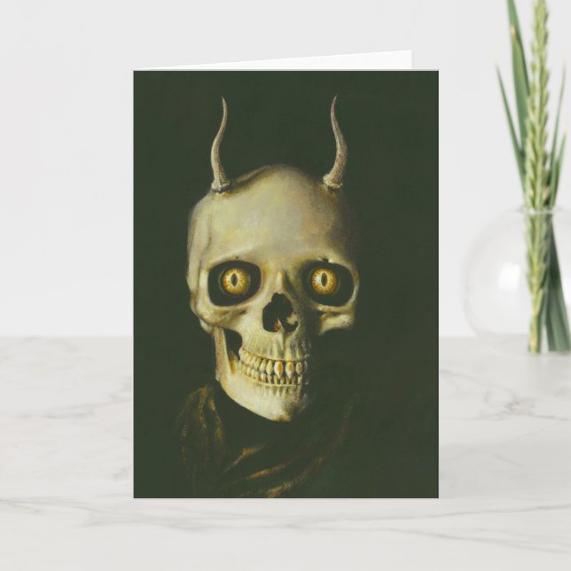 Gothic Devil Skull Greetings Card Karte (Vorderseite)