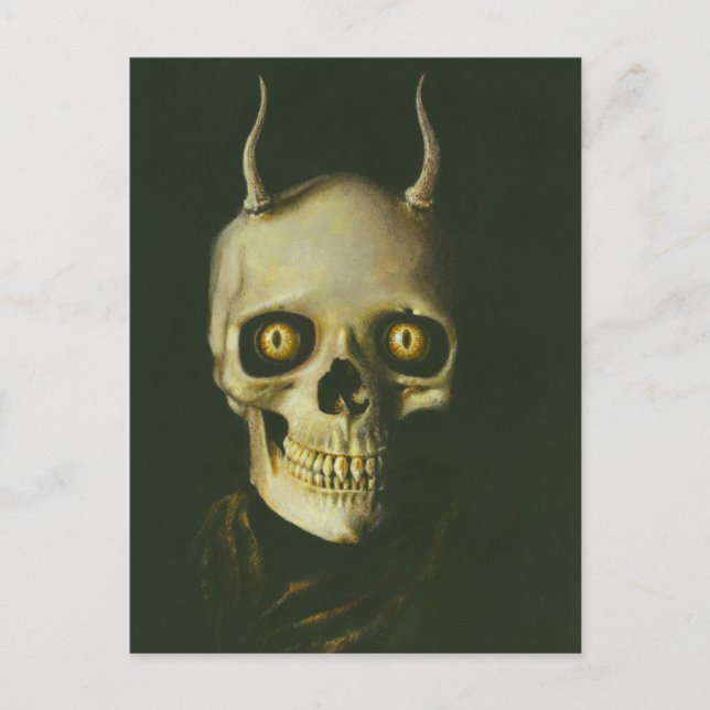 Gothic Devil Skull Postcard Postkarte (Vorderseite)