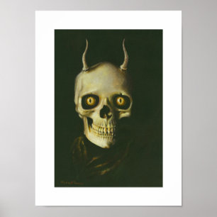 Gothic Devil Skull Print Poster
