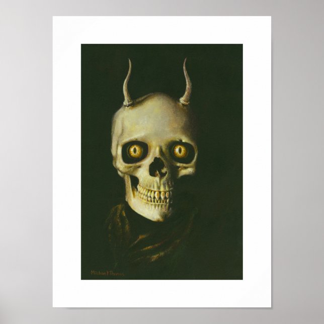 Gothic Devil Skull Print Poster (Vorne)