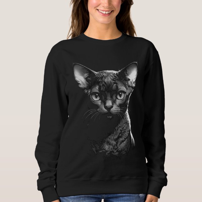 Gothic Devon Rex Art Women's Sweater Sweatshirt (Vorderseite)