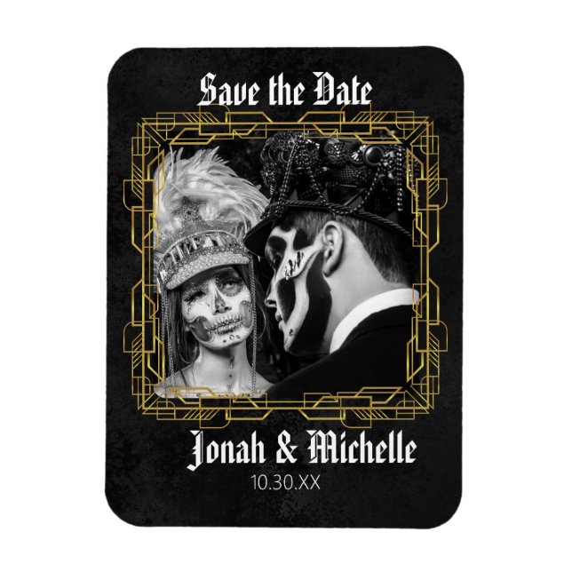 Gothic Dia De Los Muertos Save the Date Magnet (Vertikal)