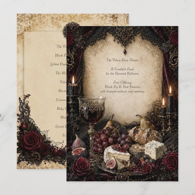 Gothic-Dinner-Menükarte Menükarte (Vorne/Hinten)