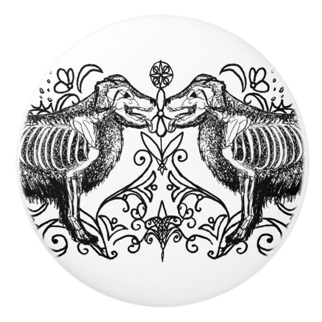 Gothic Dog Ceramic Knob Keramikknauf (Vorderseite)